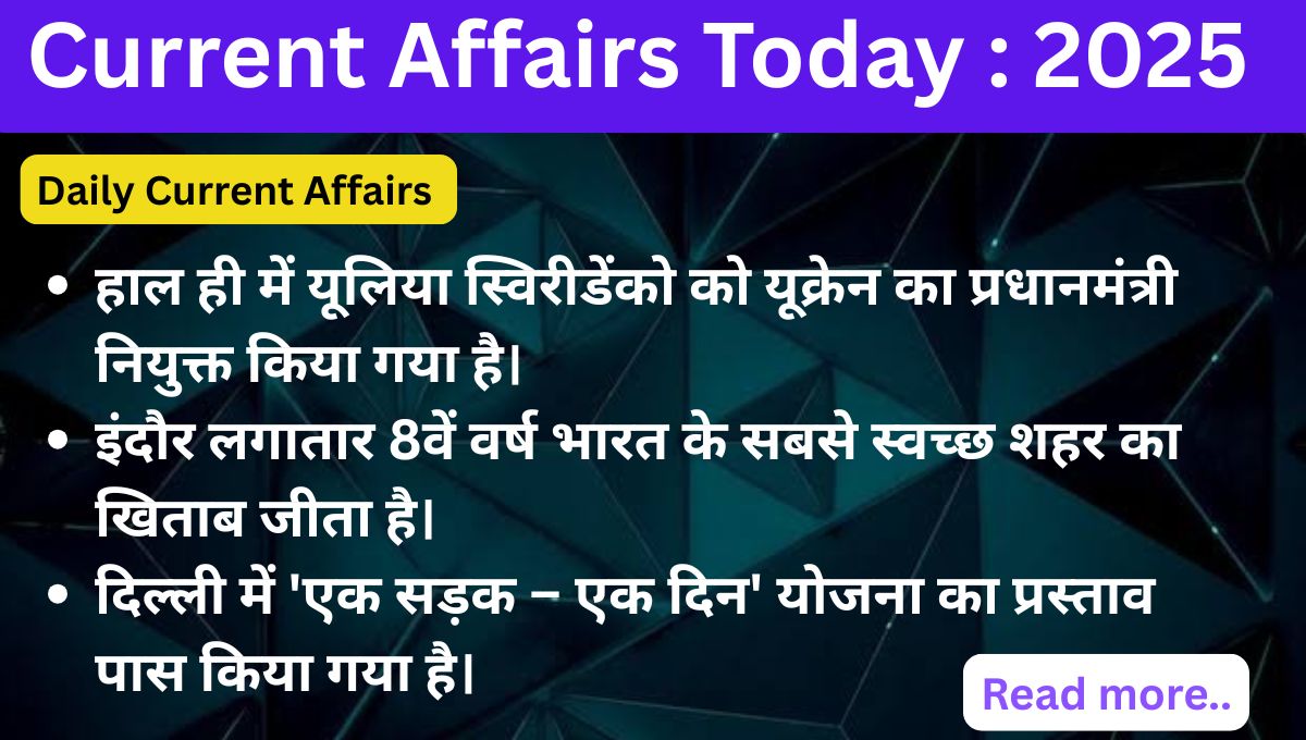 Current Affairs 2025